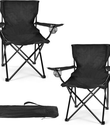 WEIDIORME 2 Pack Lightweight Camping Chairs for Adults & Teens, 250LBS Capacity Foldable Portable Chairs with Carry Bag, Compact Design for Camping, Beach, Picnics, and Outdoor Events