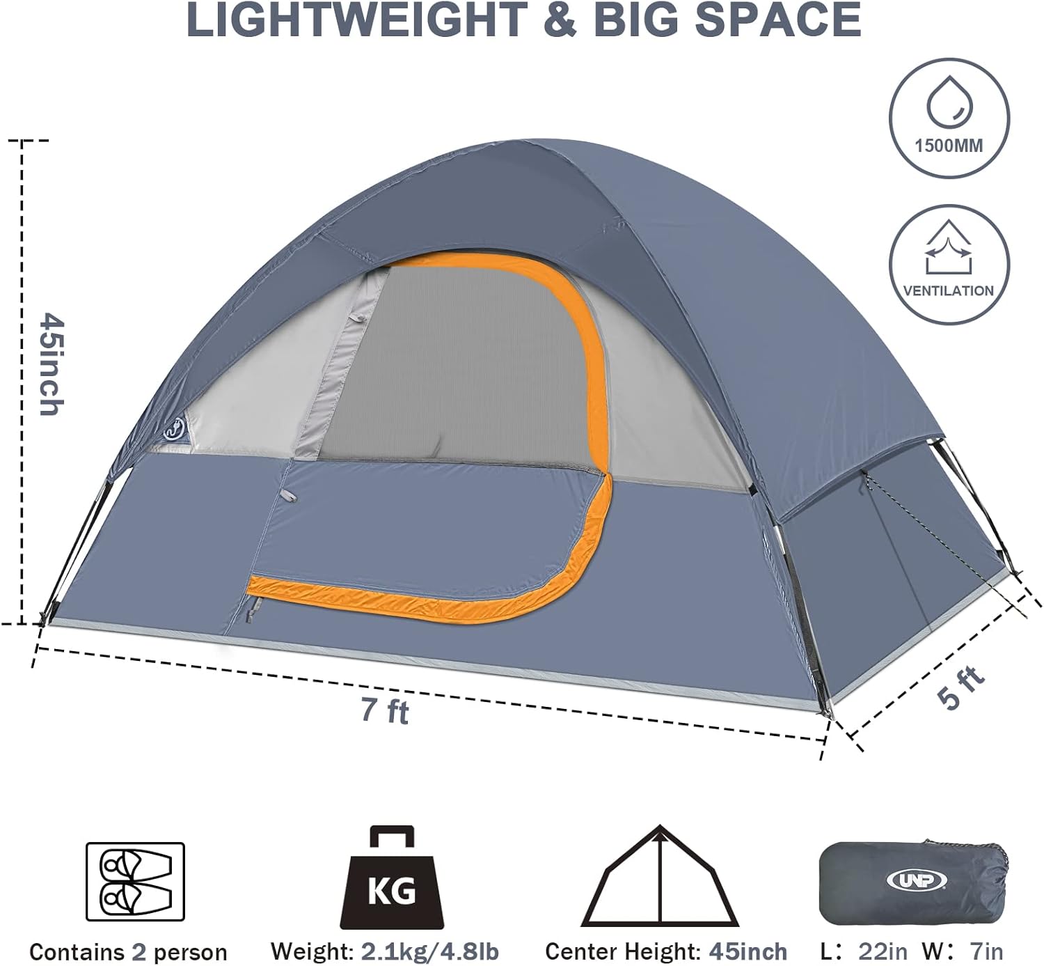 Camping Tent 2-4 Person, Waterproof Windproof Tent with Rainfly Easy Set up-Portable Dome Tents for Camping… - Image 2