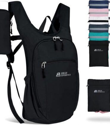 Hiking Backpack 10L/15L Small Daypack Lightweight Packable Travel Foldable Water Resistan for Women Men (Black, 10L)